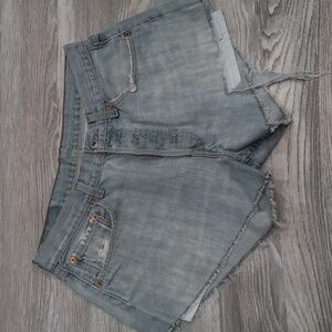 Levis 501 Shorts Distressed Cutoff Denim Shorts Button Closure Size 33